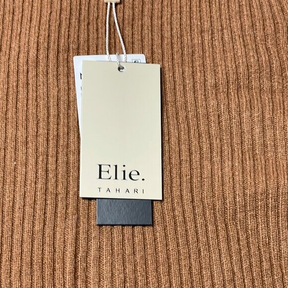 ELIE TAHARI Cashmere Colorblock Sweater‎ XXS - XS NWT Women's Tan Brown Black - Picture 7 of 7